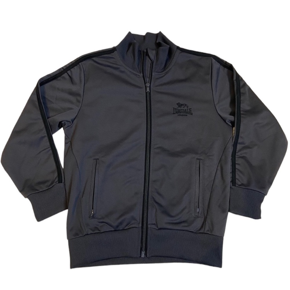 Lonsdale London Boys Size 7-8 Years Dark Gray Tracksuit Jacket